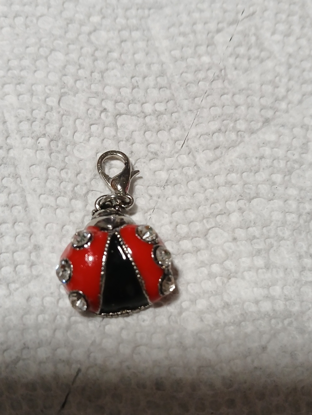 Ladybug Enamel Charm Pendant in Red and Black